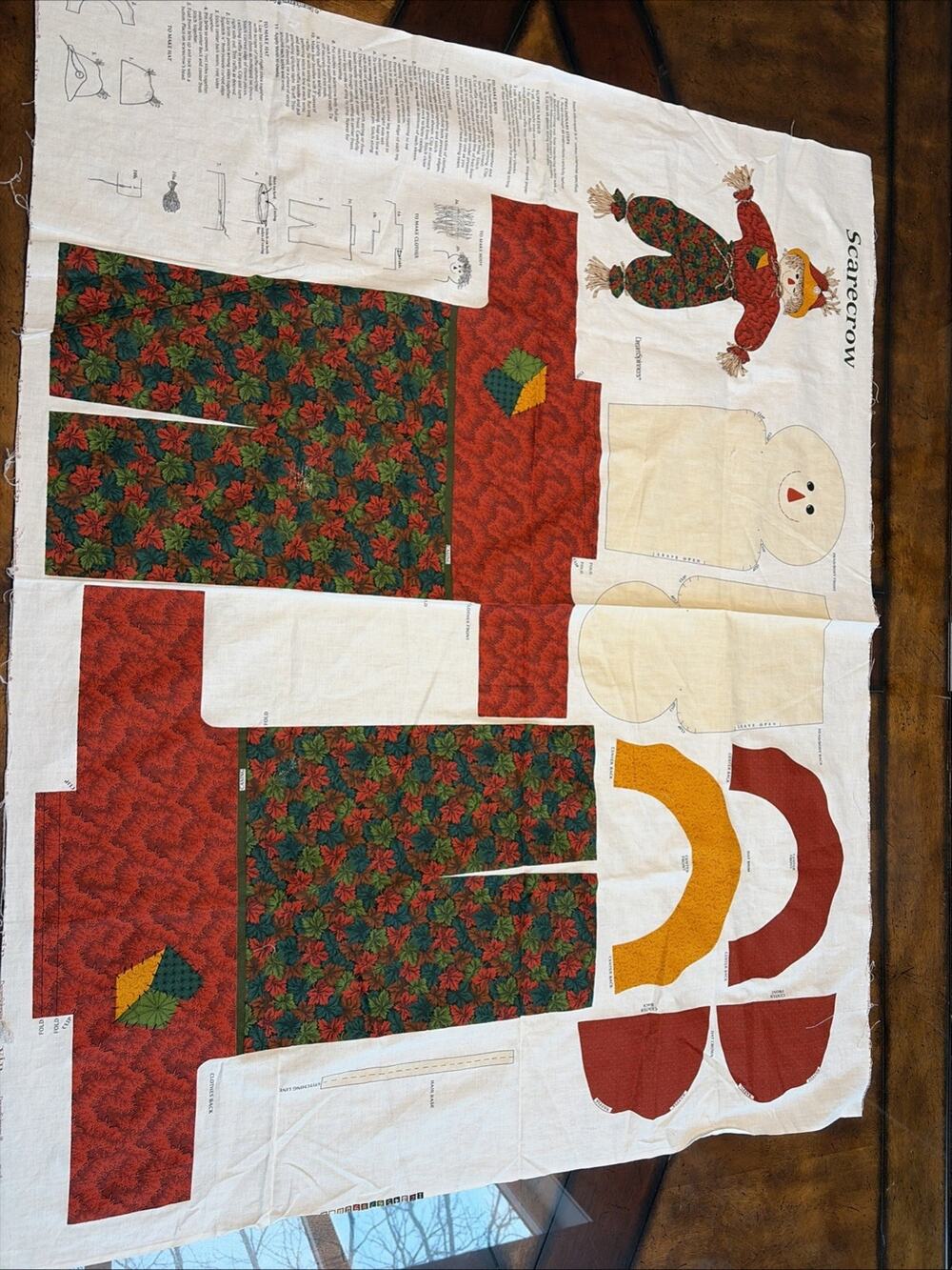 VIP CRANSTON DREAMSPINNERS SCARECROW DOLL FALL COTTON FABRIC PANEL CUTOUT Sewing